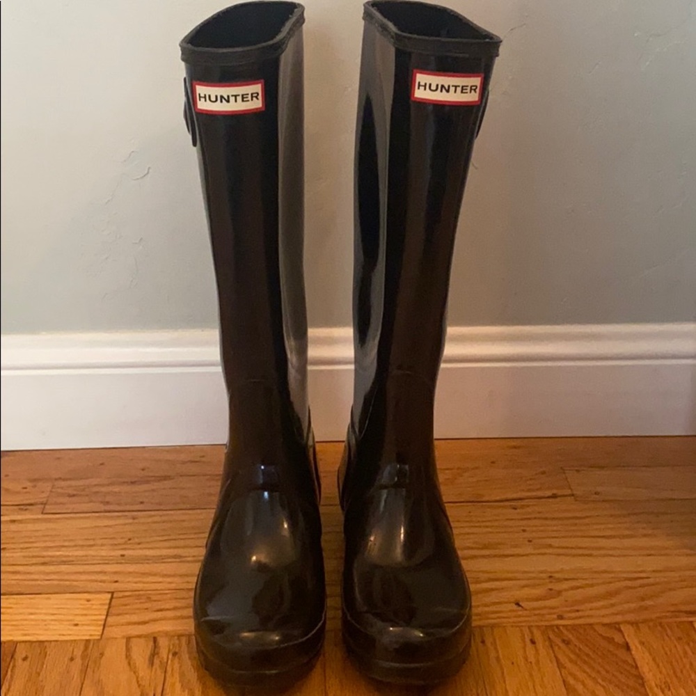 Tall Hunter Rainboots Glossy Black